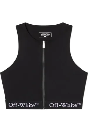 OFF-WHITE Femme, Sport, Noir, Taille: 36 FR Débardeur zippé à logo sous poitrine sans manches