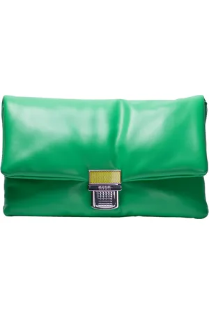 Msgm Femme, Sacs, Vert, Taille: ONE Size Click Bag Clutch