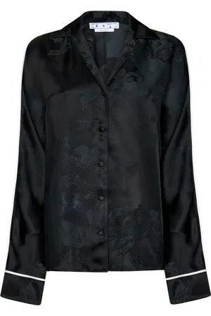 OFF-WHITE Femme, Blouses et Chemises, Noir, Taille: 38 FR Chemise en satin brodé