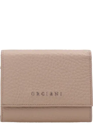 Orciani Femme, Accessoires, Rose, Taille: ONE Size Portefeuille Enveloppe en Cuir Grainé avec Rfid
