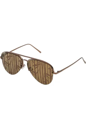 Furla Unisex, Accessoires, Brun, Taille: ONE Size Lunettes de soleil métalliques à effet miroir