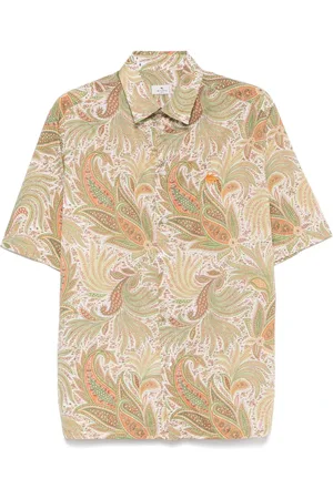 Etro Homme, Chemises, Vert, Taille: M Chemise en Coton Vert Avocat