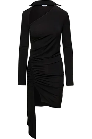 OFF-WHITE Femme, Robes, Noir, Taille: 36 FR Mini Robe Noire avec Découpe et Détail de Volant
