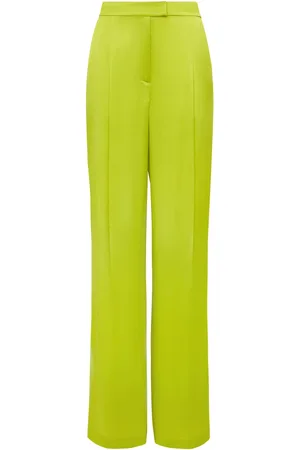 MVP Wardrobe Femme, Pantalons, Vert, Taille: 38 FR Pantalon palazzo taille haute avec poches