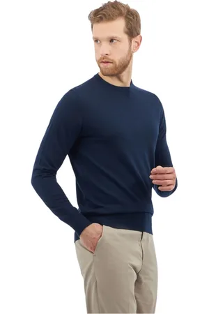 Brooks Brothers Homme, Pulls, Bleu, Taille: XL Pull Ras du Cou en Laine Mérinos