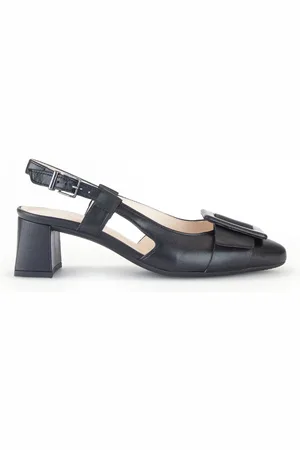 Gabor Femme, Chaussures, Noir, Taille: 37 1/2 EU Escarpins Slingback en Cuir Noir