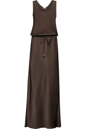 Brunello Cucinelli Femme, Robes, Brun, Taille: 40 FR Élégante Robe Maxi Marron