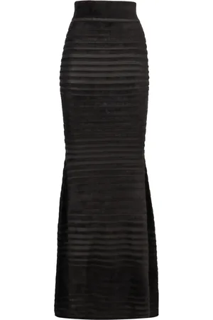 Nina Ricci Femme, Jupes, Noir, Taille: 40 FR Jupe Maxi en Maille Évasée à Rayures
