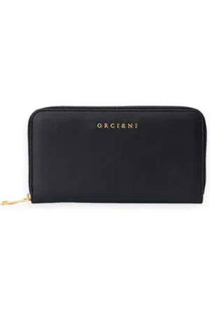 Orciani Unisex, Accessoires, Noir, Taille: ONE Size Portefeuille Zippé en Cuir avec Multiples Compartiments
