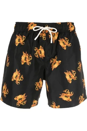 Palm Angels Homme, Maillots de bain, Noir, Taille: M Short de Bain Burning Monogram