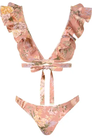 ZIMMERMANN Femme, Maillots de bain, Rose, Taille: 38 FR Maillot de bain rose Oasis tropical