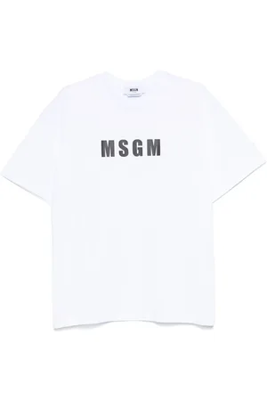 Msgm Homme, Tops, Blanc, Taille: S T-shirt à Col Rond