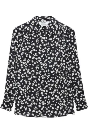 Msgm Femme, Blouses et Chemises, Noir, Taille: 38 FR Chemise en satin à pois