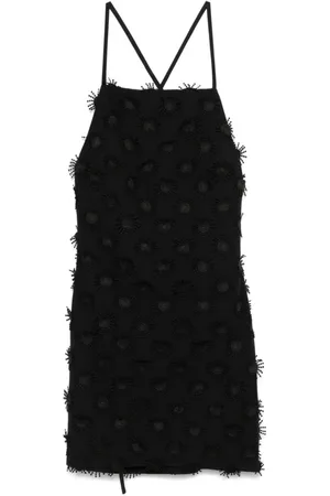 Msgm Femme, Robes, Noir, Taille: 36 FR Robe à encolure carrée avec bretelles croisées