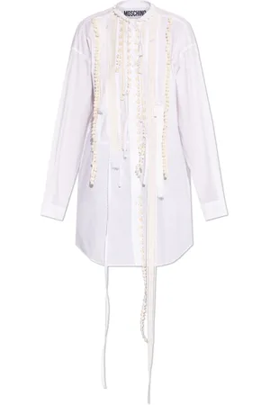 Moschino Femme, Blouses et Chemises, Blanc, Taille: 36 FR Chemise en coton