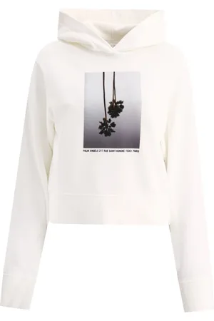 Palm Angels Femme, Sweatshirts et sweats à capuche, Blanc, Taille: 38 FR Mirage Sweat à capuche