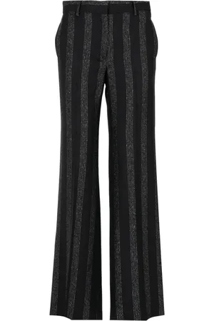 Msgm Femme, Pantalons, Noir, Taille: 36 FR Pantalon Large en Laine