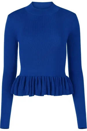 Nina Ricci Femme, Pulls, Bleu, Taille: 38 FR Pull Peplum à Volants