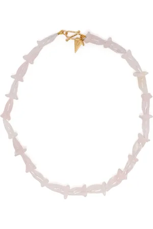 FORTE FORTE Femme, Accessoires, Rose, Taille: ONE Size Collier Fleur en Pierres Précieuses