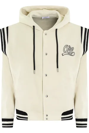 OFF-WHITE Homme, Vestes, Blanc, Taille: M Veste molletonnée Varsity à capuche