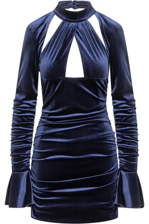 ACTUALEE Femme, Robes, Bleu, Taille: 38 FR Robe en Velours