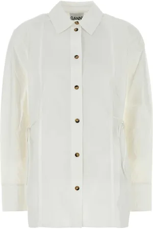 Ganni Femme, Blouses et Chemises, Blanc, Taille: 40 FR Chemise Popeline Blanche