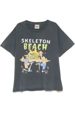 GALLERY DEPT. Homme, Tops, Gris, Taille: 2XL T-shirt avec imprimé logo Skeleton Beach