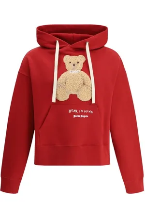 Palm Angels Homme, Sweatshirts et sweats à capuche, Rouge, Taille: L Sweat à Capuche Appliqué Bear In Mind