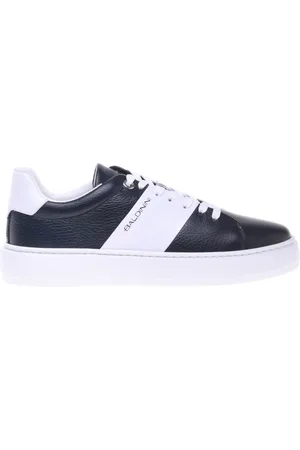 BALDININI Homme, Chaussures, Bleu, Taille: 45 EU tumbled and white leather trainer