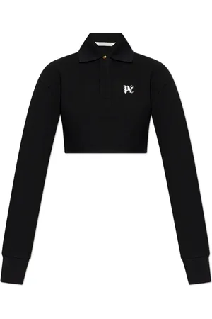 Palm Angels Femme, Tops, Noir, Taille: 36 FR Short Polo Top