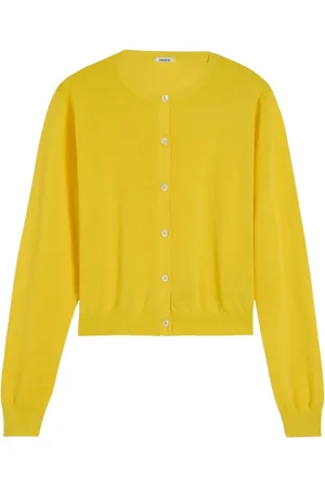 Aspesi Femme, Pulls, Jaune, Taille: 40 FR Cardigan col rond en coton