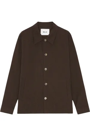 NN.07 Homme, Vestes, Brun, Taille: S Veste Hybride à Rayures Marron
