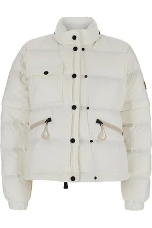Moncler Femme, Vestes, Blanc, Taille: 32 FR Doudoune blanche avec patch logo