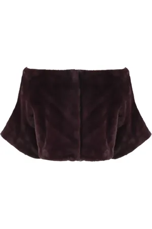 P.A.R.O.S.H. Femme, Vestes, Brun, Taille: 36 FR Veste Eco-Fourrure