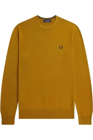 Fred Perry Homme, Sweatshirts et sweats à capuche, Brun, Taille: S Pull ras du cou classique