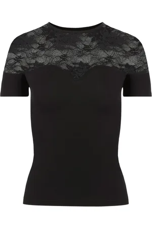 Nina Ricci Femme, Tops, Noir, Taille: 42 FR Haut avec Insert en Dentelle