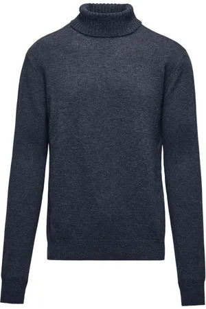 Bomboogie Homme, Pulls, Bleu, Taille: 3XL Pull à Col Roulé Basique en Mélange de Laine