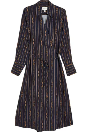 GANT Femme, Robes, Multicolore, Taille: 42 FR Robe Portefeuille à Rayures et Motifs de Corde