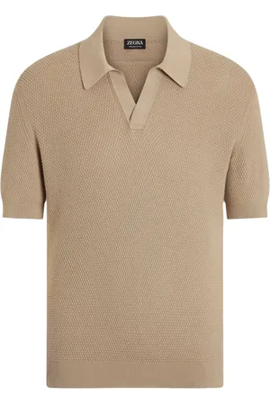 Ermenegildo Zegna Homme, Tops, , Taille: M Polo T-shirt Ribbed Hem