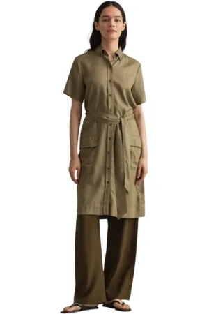 GANT Femme, Robes, Vert, Taille: 38 FR Robe Chemise Esprit Safari