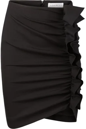 Nina Ricci Femme, Jupes, Noir, Taille: 36 FR Jupe Midi Drapée