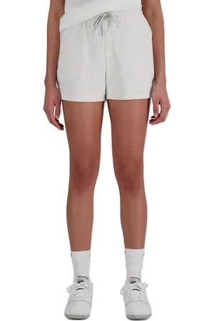 New Balance Femme, Shorts, Blanc, Taille: 42 FR Short Short en Molleton French Terry