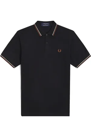 Fred Perry Homme, Tops, Noir, Taille: 3XS Polo Original à Double Liseré
