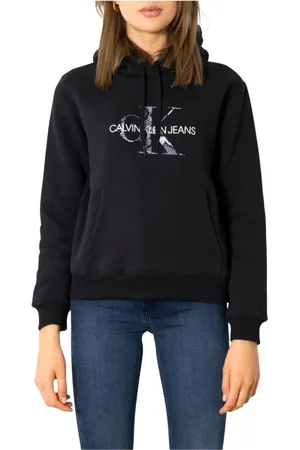 Calvin Klein Femme, Sweatshirts et sweats à capuche, Noir, Taille: 36 FR Sweat à capuche noir pour femme