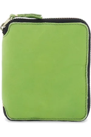 Comme des Garçons Homme, Accessoires, Vert, Taille: ONE Size Portefeuille zippé en cuir lavé