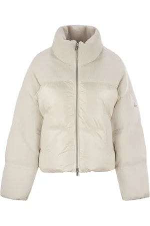 Moose Knuckles Femme, Vestes, Blanc, Taille: 38 FR Veste Courte en Nylon avec Capuche