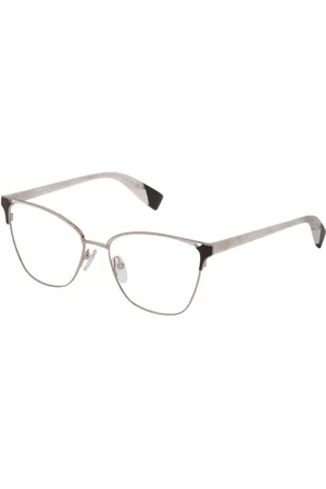 Furla Femme, Accessoires, Jaune, Taille: ONE Size Lunettes à Monture Métallique Dorée