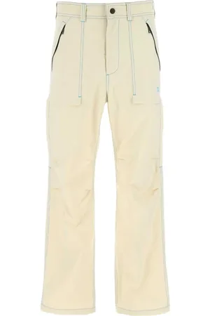 Msgm Homme, Pantalons, Blanc, Taille: L Pantalon Cargo Ivoire en Polyester