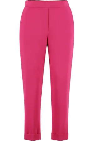 P.A.R.O.S.H. Femme, Pantalons, Rose, Taille: 40 FR Pantalon Crêpe avec Élastique à la Taille