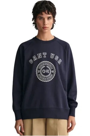GANT Femme, Sweatshirts et sweats à capuche, Bleu, Taille: 38 FR SweaT-shirt Oversize American Sportswear